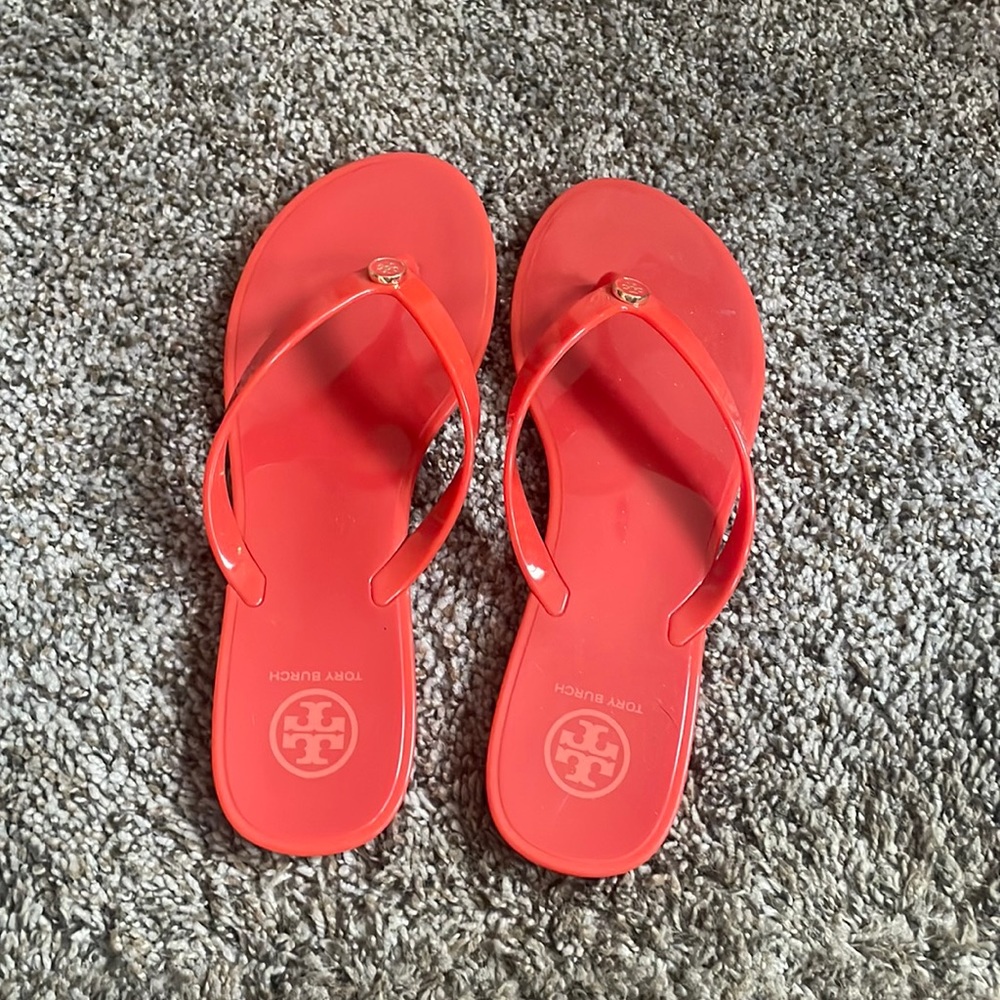 Red Tory Burch Flip Flops